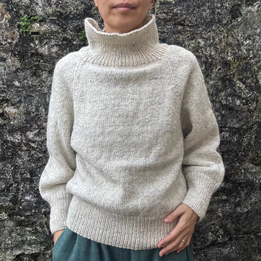 ⚫︎ Balloon Full Sleeve High-Neck Pullover ⚫︎ Hand Knit Pure Wool ⚫︎