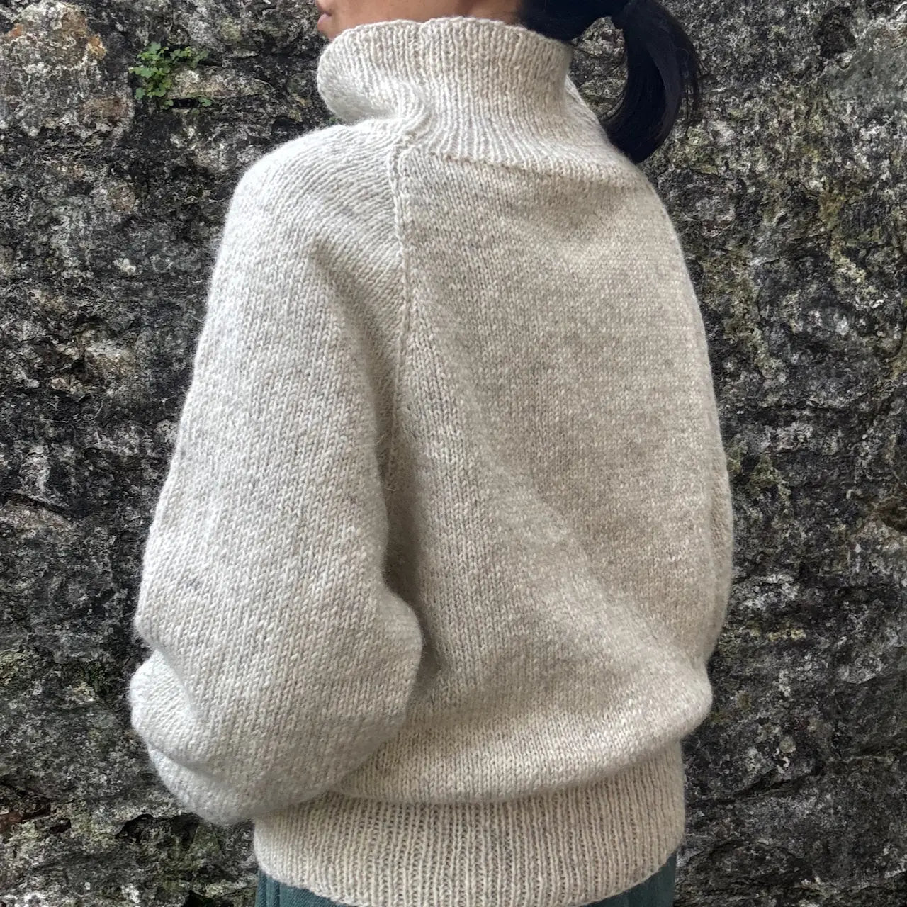 ⚫︎ Balloon Full Sleeve High-Neck Pullover ⚫︎ Hand Knit Pure Wool ⚫︎