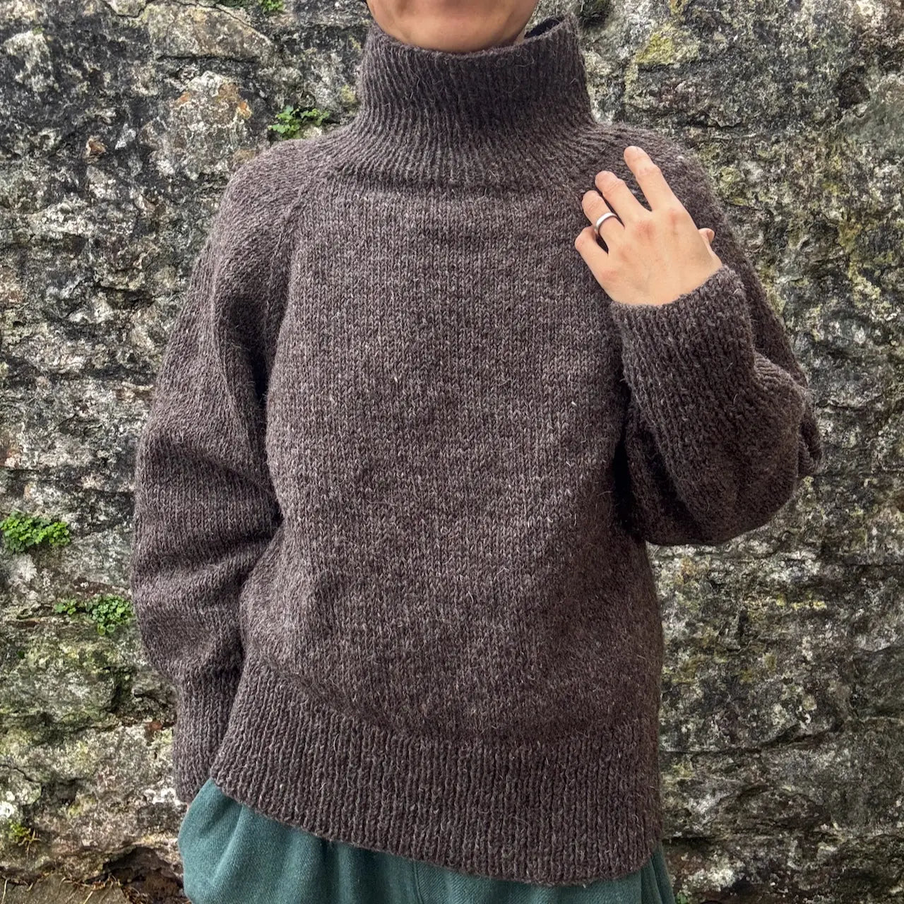 ⚫︎ Balloon Full Sleeve High-Neck Pullover ⚫︎ Hand Knit Pure Wool ⚫︎