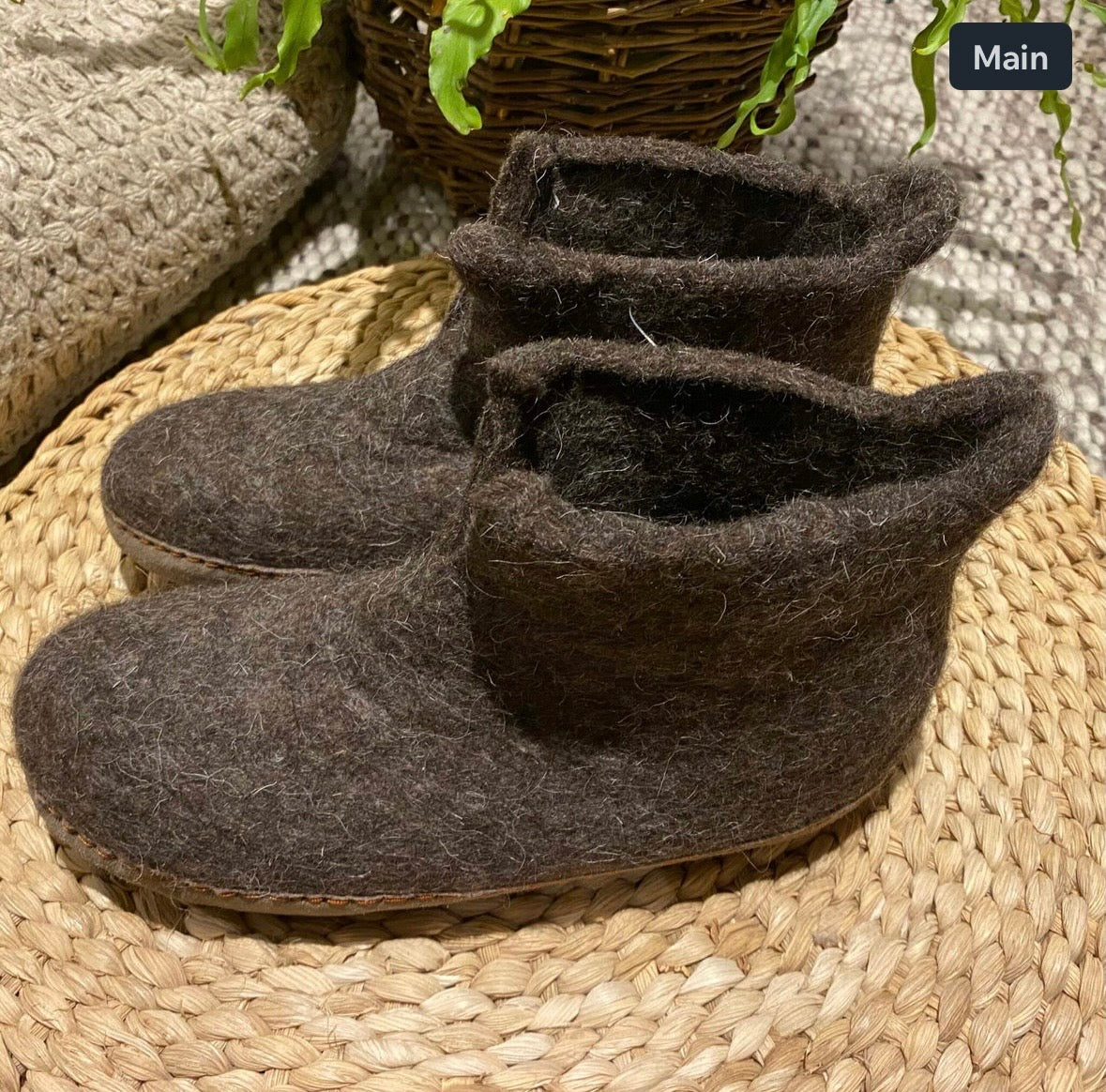 Pure Wool Felt Booty Slippers